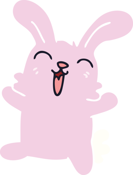 Bir insan tarafından çizilmiş garip çizgi film tavşanı.