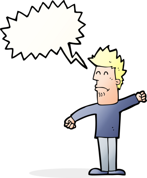 Bir insan tarafından çizilmiş konuşma balonlu bir adam.