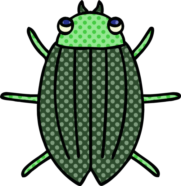 Bir insan tarafından çizilmiş çizgi roman tarzı tuhaf bir böcek.