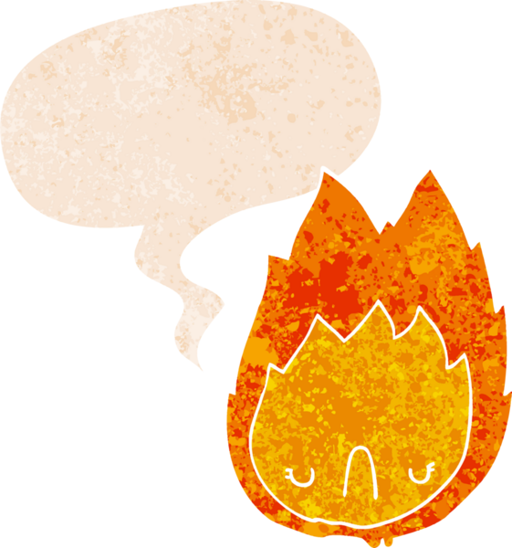 karikatür mutsuz alev konuşma balonu grunge sıkıntılı retro stil bir insan tarafından çizilmiş