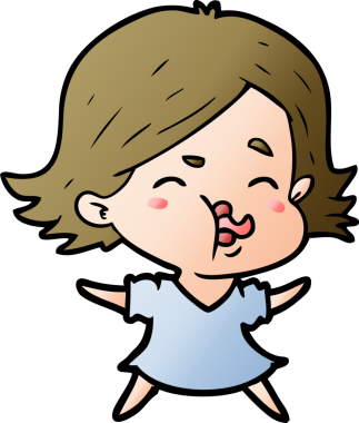 Bir insan tarafından çizilen karikatür kızı.