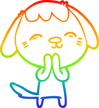 gökkuşağı gradyan çizimi Mutlu bir çizgi köpek çizimi Bir insan tarafından çizilmiş