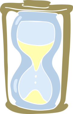 Bir insan tarafından çizilen kum saatinin düz renk çizimi