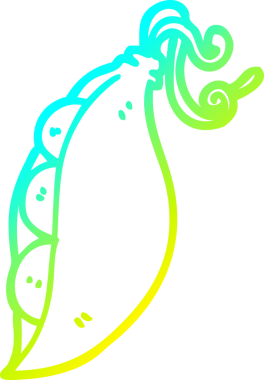 Bir insan tarafından çizilmiş bezelye kabuğunun soğuk gradyan çizgisi.