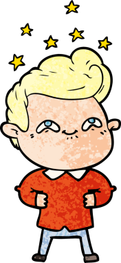 Bir insan tarafından çizilmiş heyecanlı bir çizgi film.