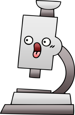 Bir insan tarafından çizilmiş mikroskobun gölgelenmiş karikatürü