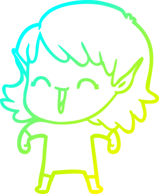 Bir insan tarafından çizilmiş soğuk gradyan çizgi çizimi.