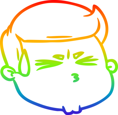 gökkuşağı gradyan çizgi çizimi bir insan tarafından çizilmiş bir erkek yüzü