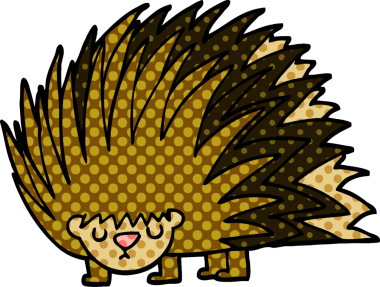 Bir insan tarafından çizilmiş çivili kirpi.