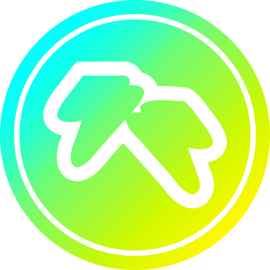 yıldırımlar dairesel simge ile bir insan tarafından çizilen serin gradyan bitiş