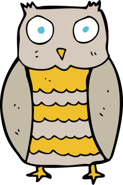 bir insan tarafından çizilmiş bir baykuş.