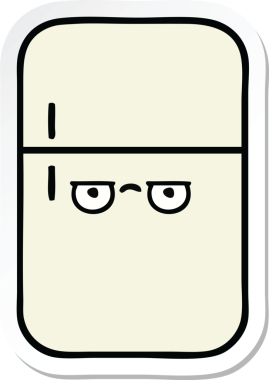 Bir insan tarafından çizilmiş şirin bir buzdolabı etiketi.