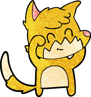 Bir insan tarafından çizilmiş çizgi film dostu tilki.