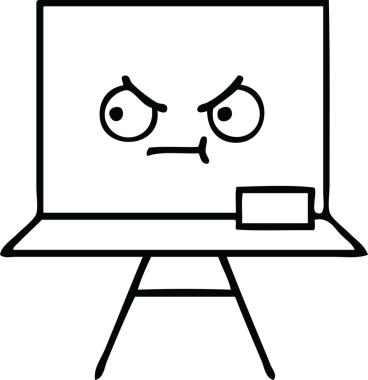 Bir insan tarafından çizilmiş karatahta çizimi