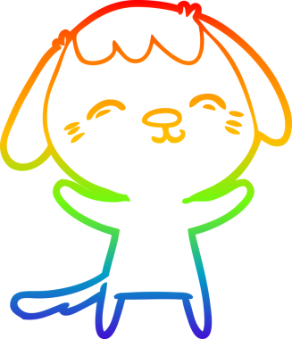 gökkuşağı gradyan çizimi Mutlu bir çizgi köpek çizimi Bir insan tarafından çizilmiş