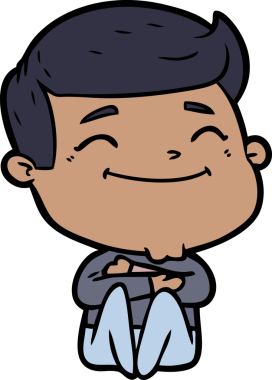 Bir insan tarafından çizilmiş mutlu çizgi film adamı.