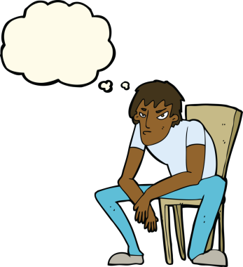 Bir insan tarafından çizilmiş, karikatür depresif bir adam.