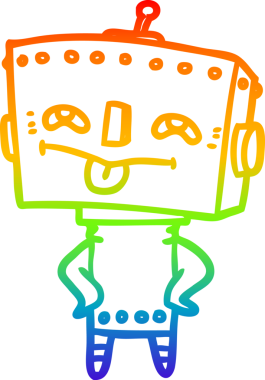 gökkuşağı gradyan çizgisi bir insan tarafından çizilmiş robot çizgi