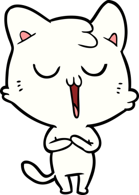 Bir insan tarafından çizilmiş çizgi film kedisi.