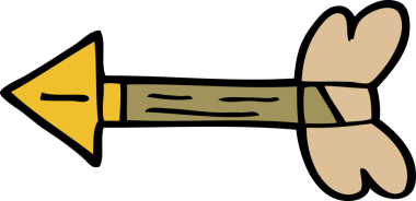 Bir insan tarafından çizilmiş karalama oku.