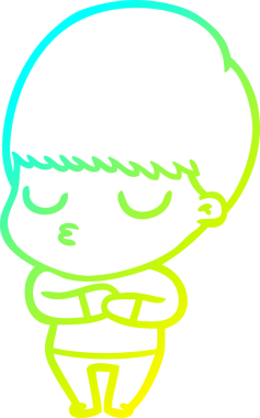 Bir çizgi film karakteri çizen soğuk gradyan bir çocuk bir insan tarafından çizilmiş.