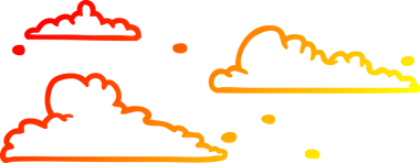 Bir insan tarafından sürüklenen bulutların sıcak eğimli çizgileri