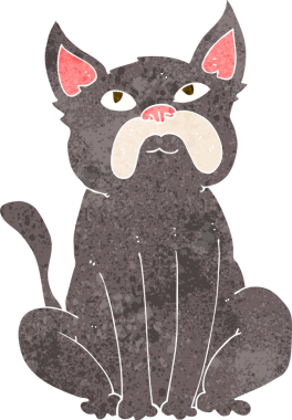 Bir insan tarafından çizilmiş huysuz küçük bir köpek.