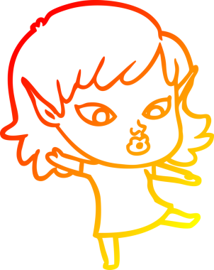 Bir insan tarafından çizilmiş güzel bir elf kızı çizimi.