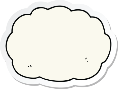 Bir insan tarafından çizilmiş bir karikatür bulutunun etiketi