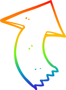 gökkuşağı gradyan çizgi çizimi Bir insan tarafından çizilmiş ok