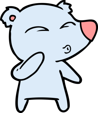 bir insan tarafından çizilmiş bir karikatür ıslık ayısı