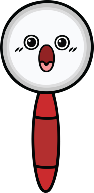 Bir insan tarafından çizilmiş bir büyüteç karikatürü.