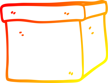 Bir insan tarafından çizilmiş karton bir kutunun sıcak gradyan çizgisi