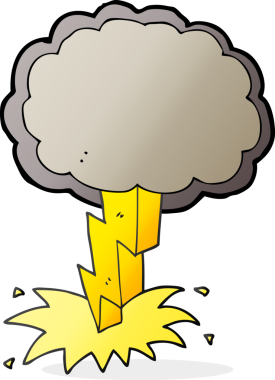 Bir insan tarafından çizilmiş karikatür yıldırımı.