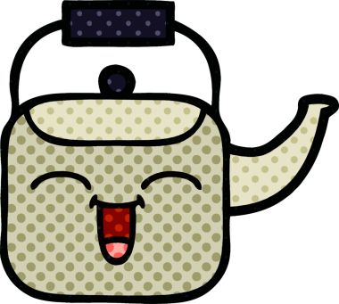 Bir insan tarafından çizilmiş bir çaydanlık çizgi filmi.