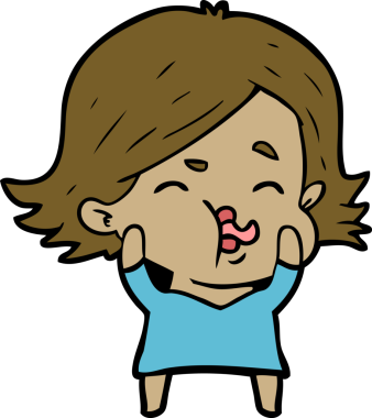 Bir insan tarafından çizilen karikatür kızı.