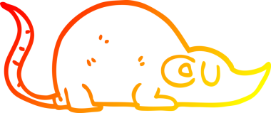 Bir insan tarafından çizilen çizgi film faresinin sıcak çizgi çizimi