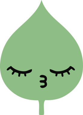 Bir insan tarafından çizilmiş dışavurumsal yaprağın düz renk retro karikatürü