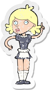 Bir insan tarafından çizilmiş bir çizgi filmin gerilimli retro yapıştırması.