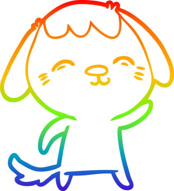 gökkuşağı gradyan çizimi Mutlu bir çizgi köpek çizimi Bir insan tarafından çizilmiş