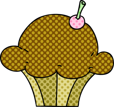 Bir insan tarafından çizilmiş çizgi roman tarzı tuhaf bir kek.