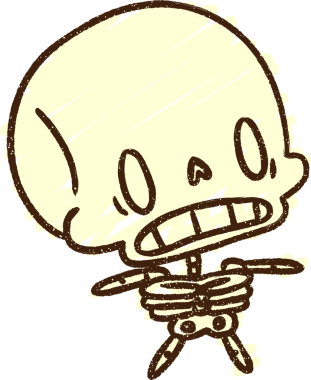 Ürkütücü İskelet Tebeşiri Bir insan tarafından çizilmiş