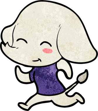 Bir insan tarafından çizilmiş şirin bir fil.