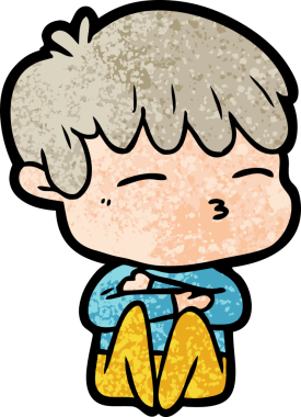 Bir insan tarafından çizilmiş meraklı bir çocuk.