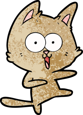 Bir insan tarafından çizilmiş komik çizgi film kedisi.