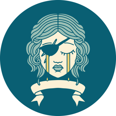 Retro Dövme Tarzı Ağlayan İnsan Haydut Bir insan tarafından çizilmiş pankartıyla