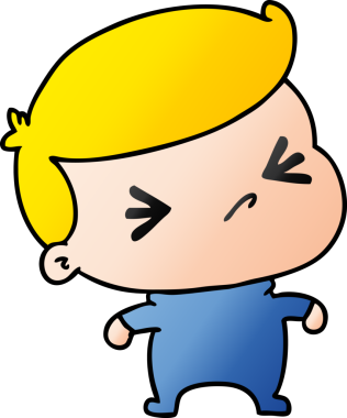 Bir insan tarafından çizilmiş kawai sevimli çapraz bebeğinin gradyan çizimi