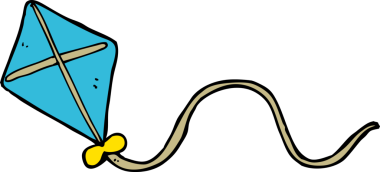 Bir insan tarafından çizilmiş çizgi film uçurtması.