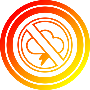 Hiçbir fırtına dairesel simgesi bir insan tarafından çizilen sıcak gradyan bitiş ile