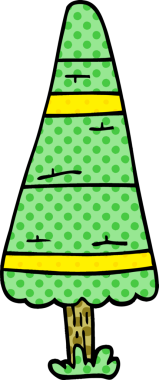 Bir insan tarafından çizilmiş bir karalama Noel ağacı.